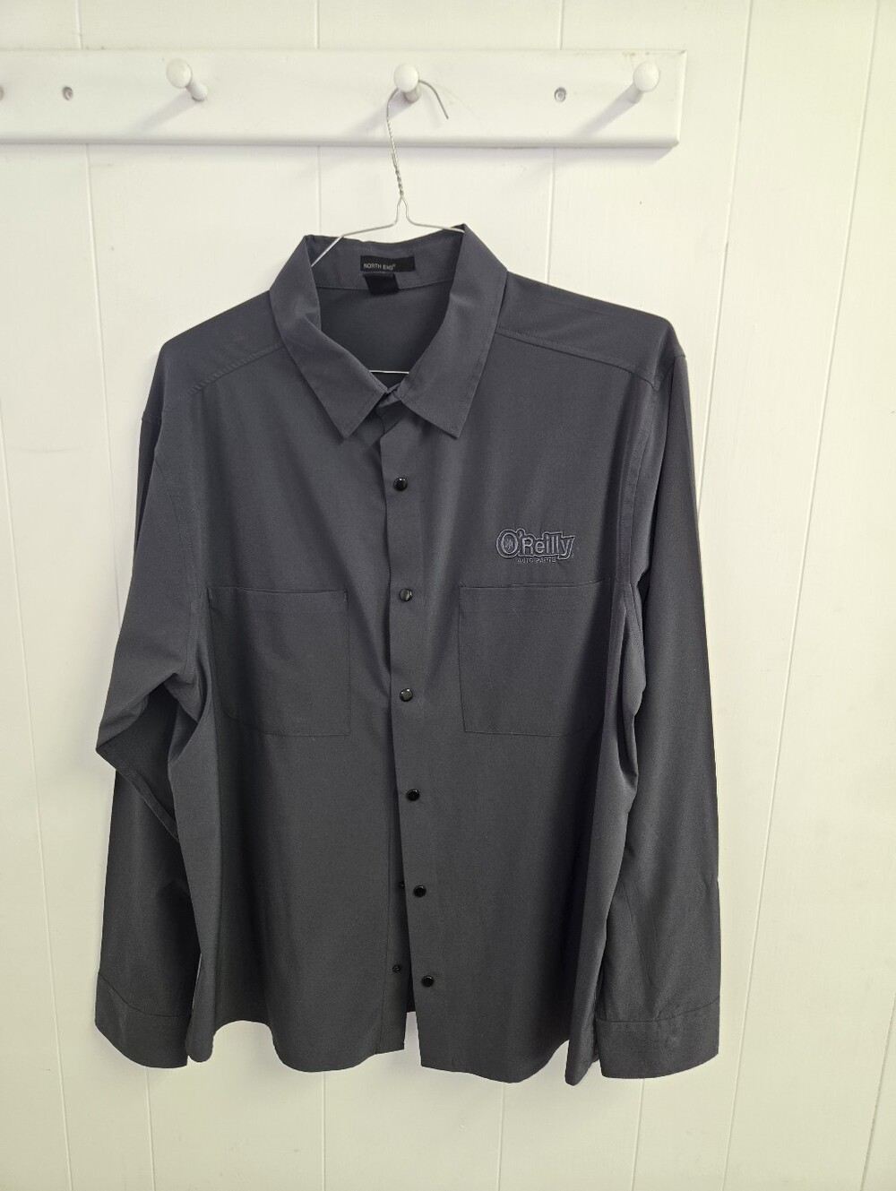 Men’s Long-Sleeve snap-Up Shirt — Charcoal. O'Reilly Autoparts